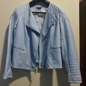 Baby blue leather Jacket